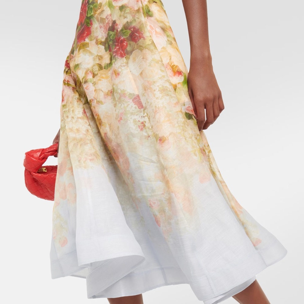 🖤SOLD🖤 Zimmermann Garden Picnic Linen & Silk Dress, Size 4 (fits like 12 US) - Picture 12 of 17